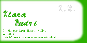 klara mudri business card
